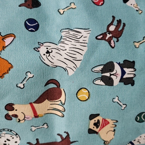 Design Imports NWT 100% Cotton Dog Print Tote Shopping Bag - Picture 3 of 6